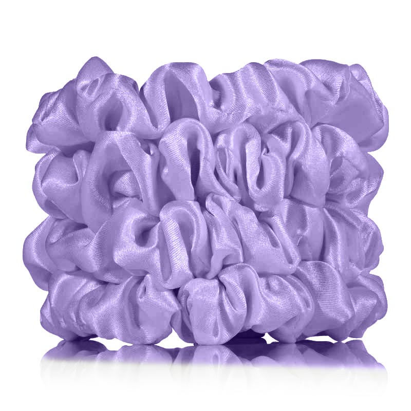 Lilac silk scrunchies