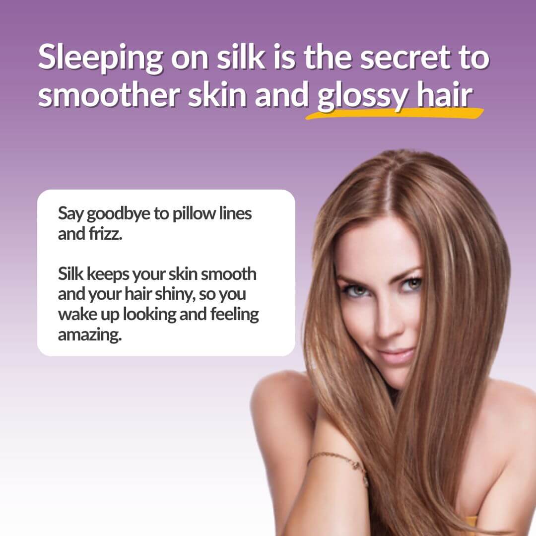 woman with no frizz after sleeping on a silk pillowcase