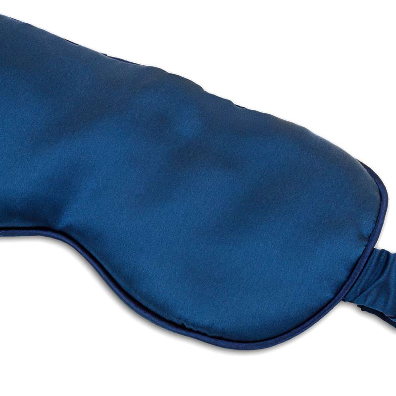 blue silk eye mask