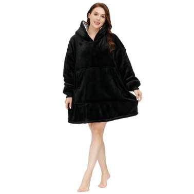 black hooded blanket