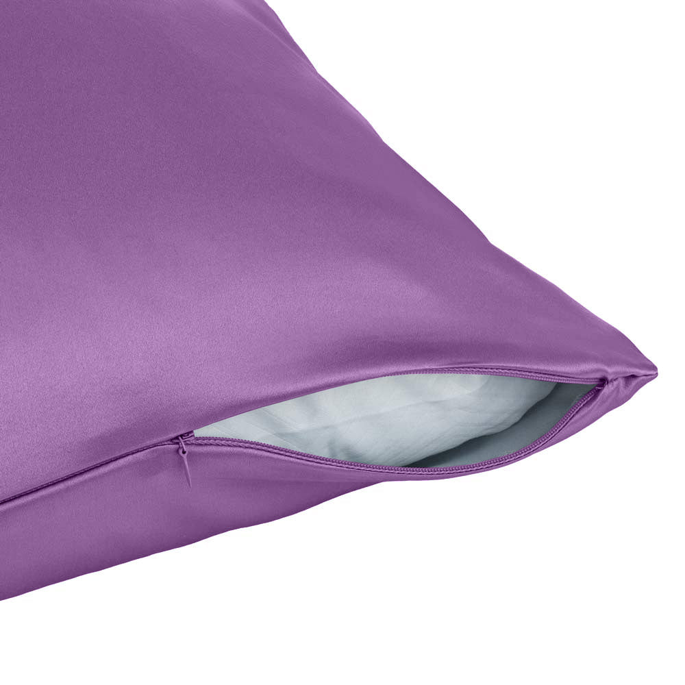 100% silk pillowcase in purple with zip