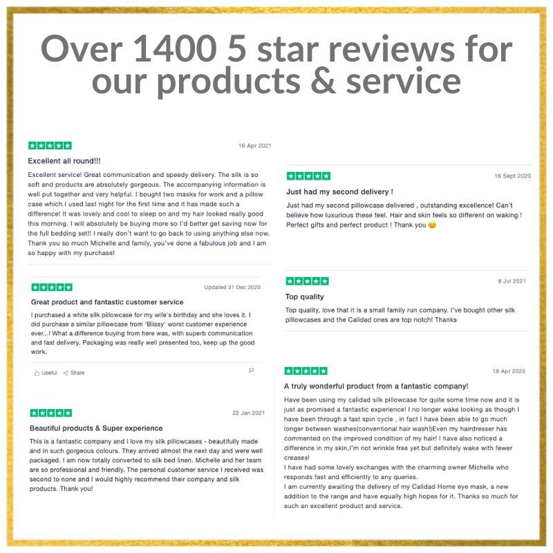 1400+ 5 star reviews for our silk