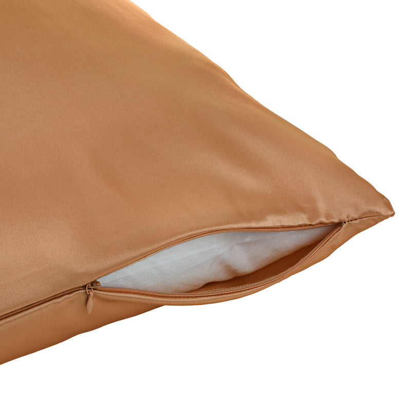 Amber silk pillowcase with zip