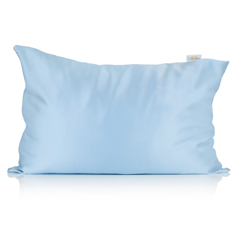 Aqua silk pillowcase