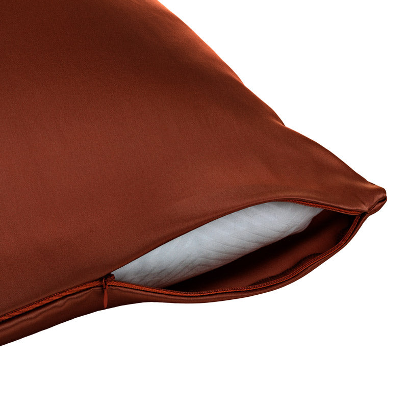 Auburn Ember silk pillowcase with zip