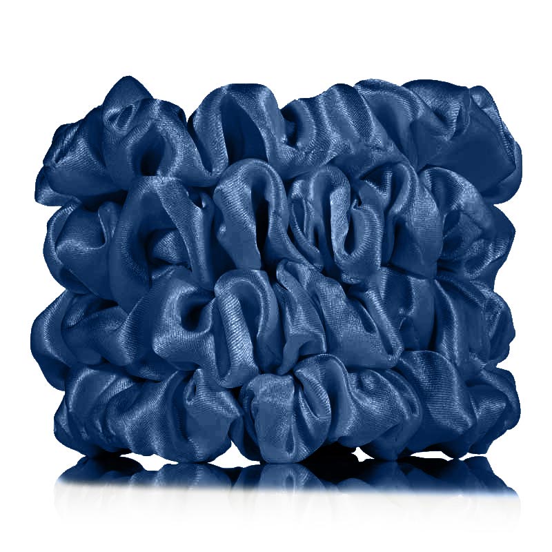 dark blue silk scrunchies