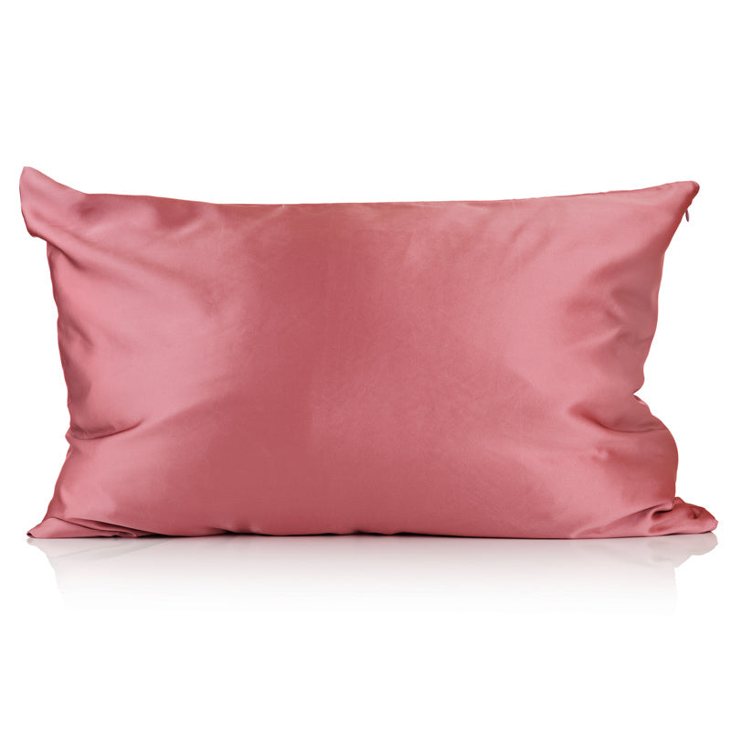 Dark pink silk pillowcase