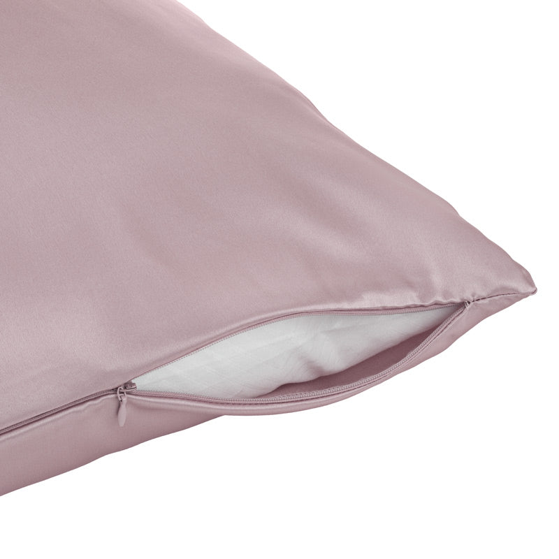 Lavender silk pillowcase with zip