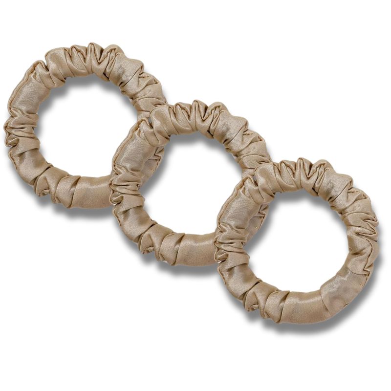 champagne silk scrunchies