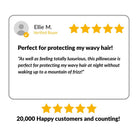Five-star review for a pillowcase with a verified buyer's name and positive feedback.