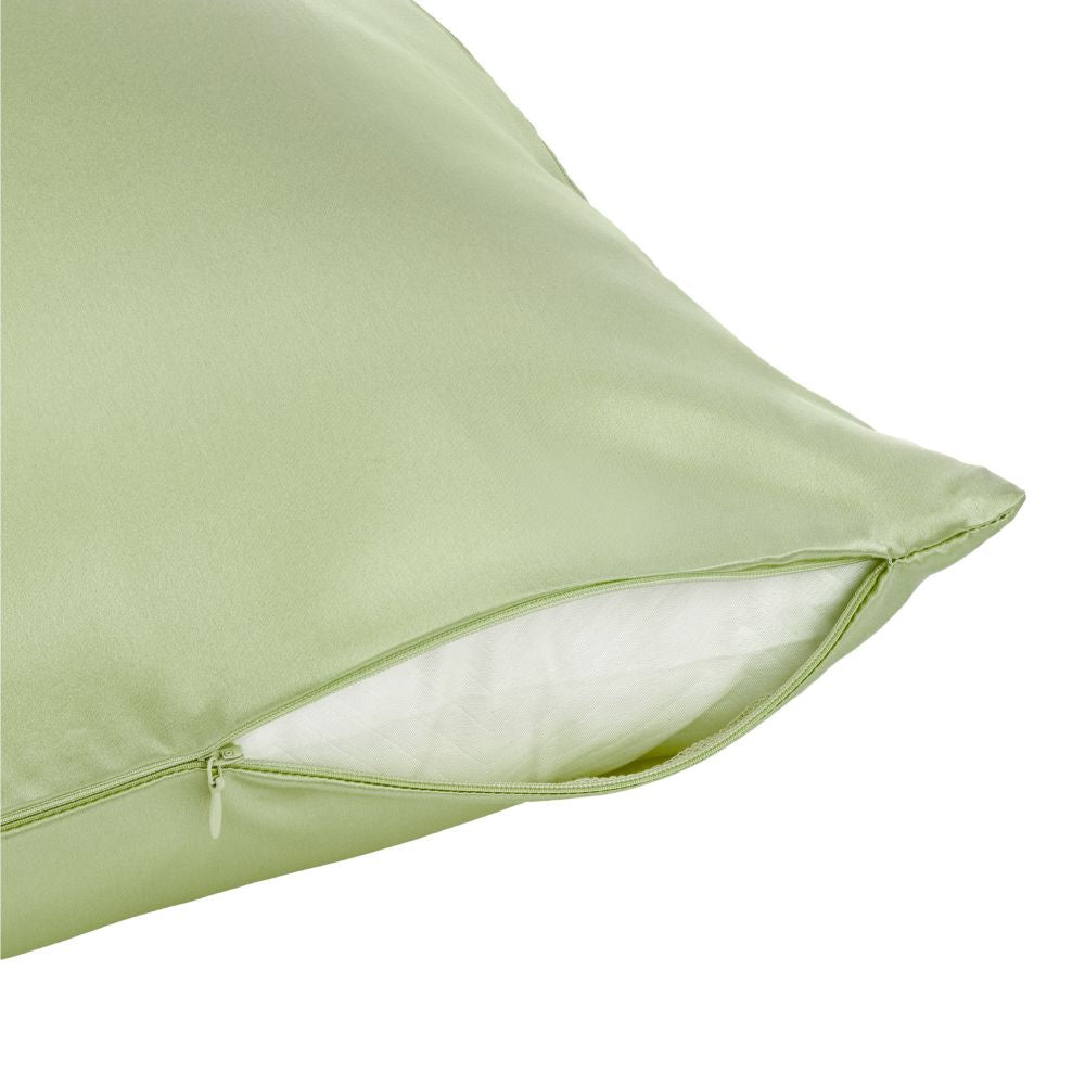 silk pillowcase zip close up