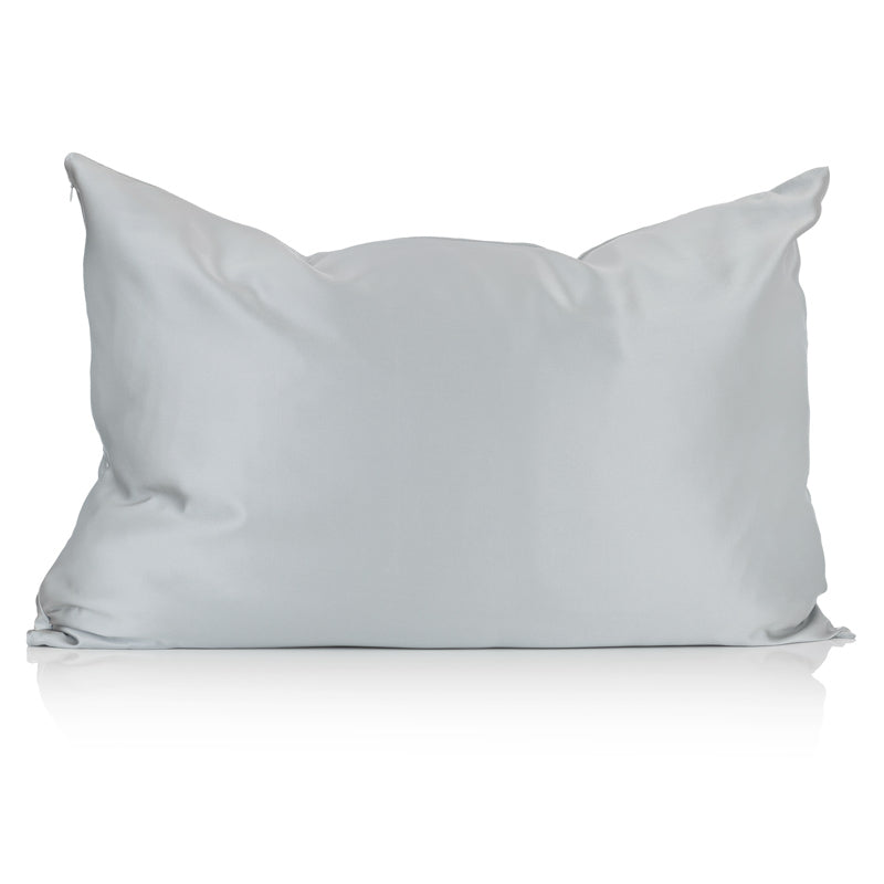 silver grey silk pillowcase