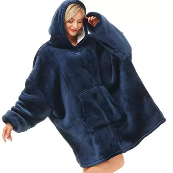 Royal Blue Hooded Blanket