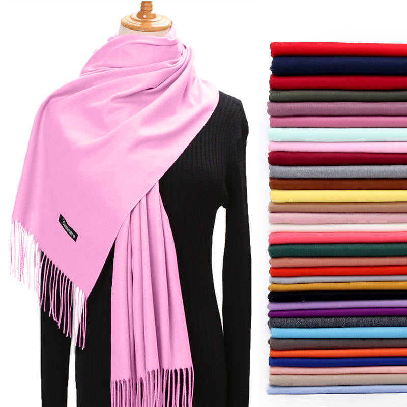Pink cashmere blend scarf