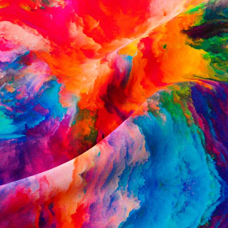 close up of tie dye silk