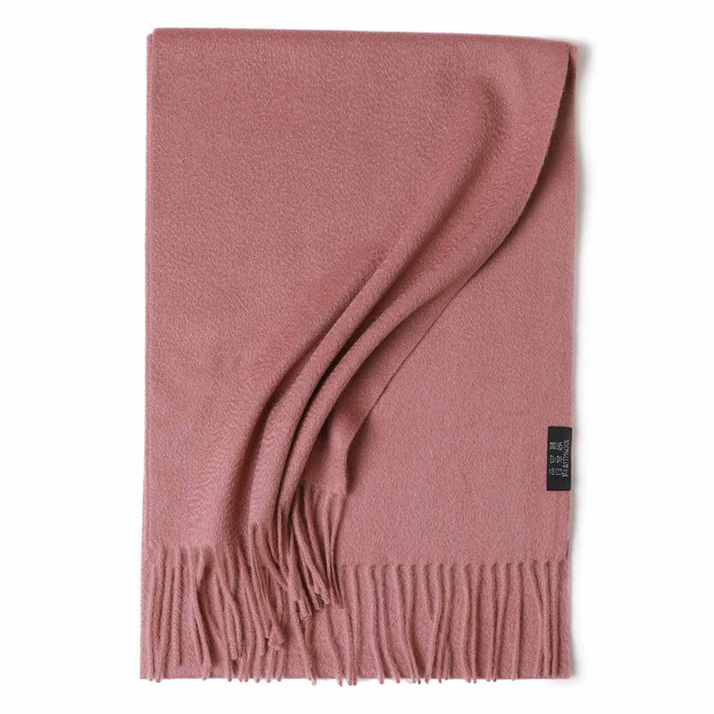 folded pink cashmere scarf