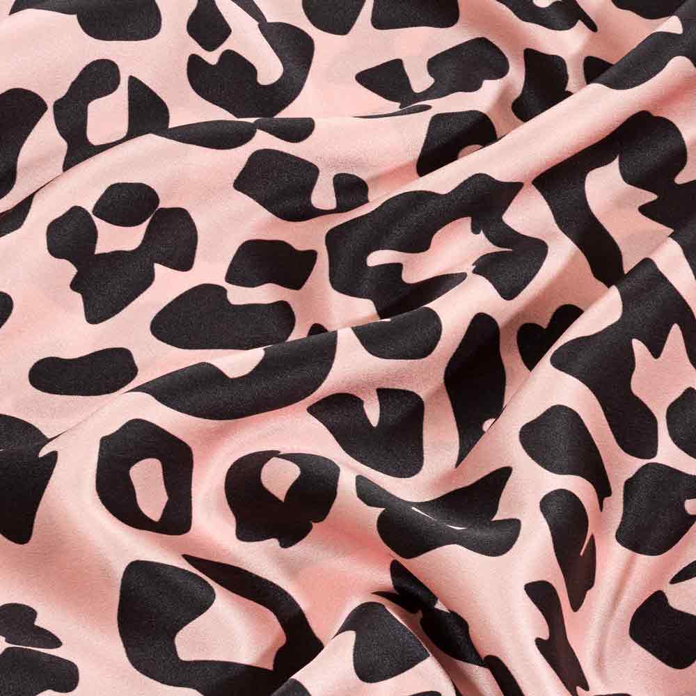 Leopard Print Silk Pillowcase close up animal print