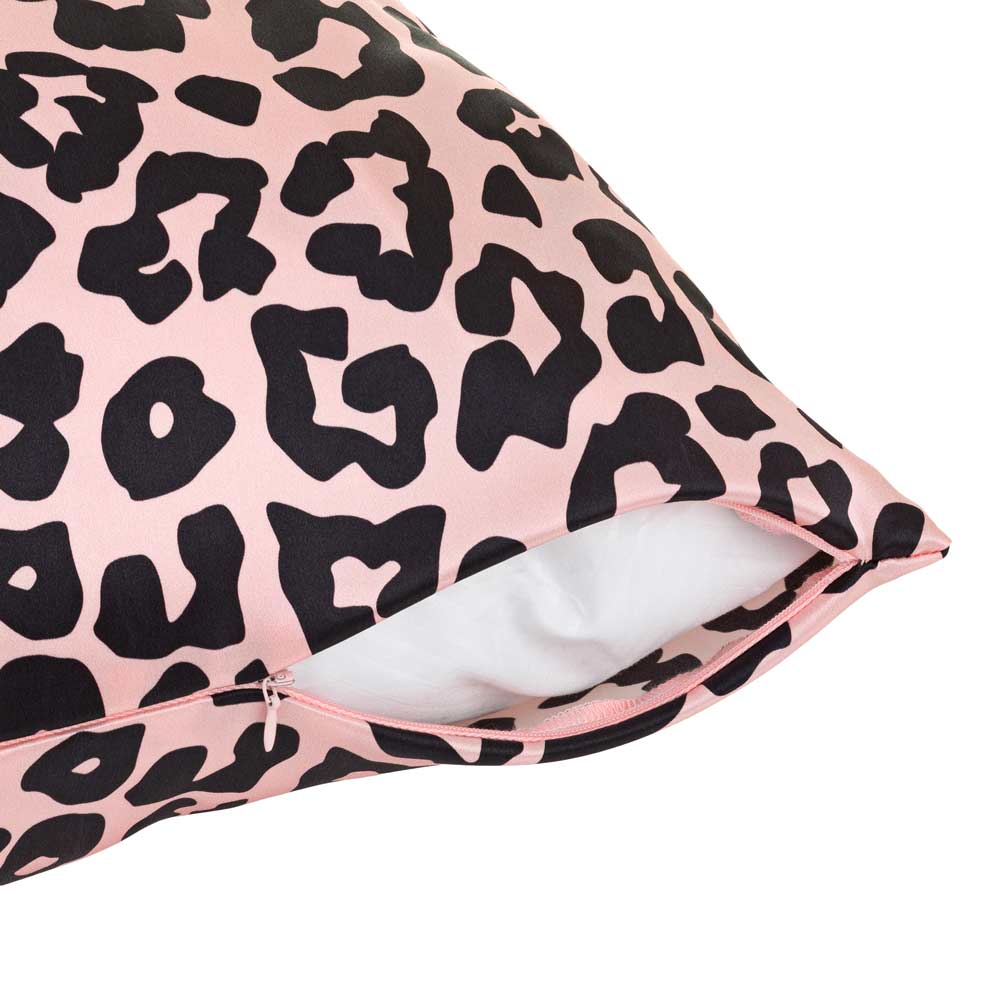 Leopard Print Silk Pillowcase hidden zip