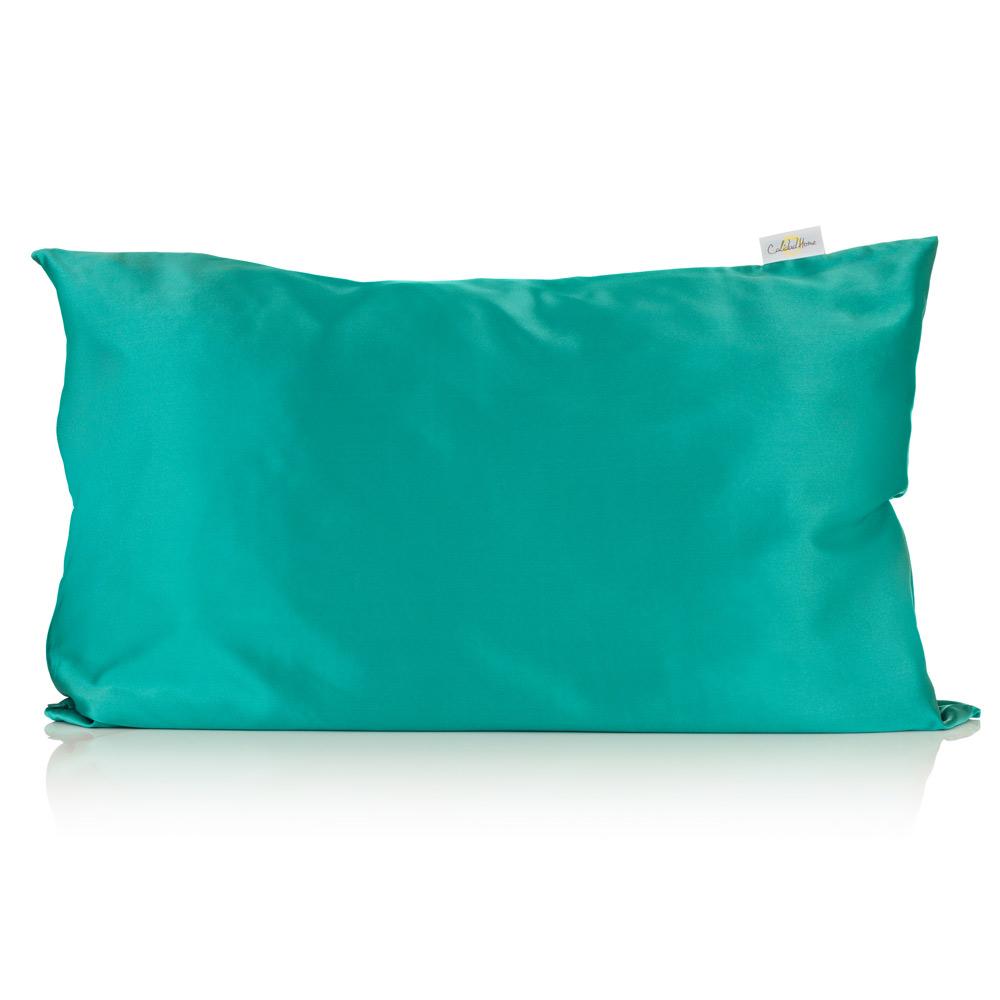 green silk pillowcase