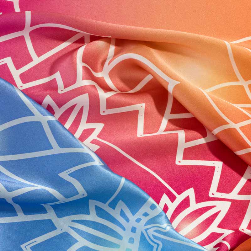 close up of a mandala print scarf