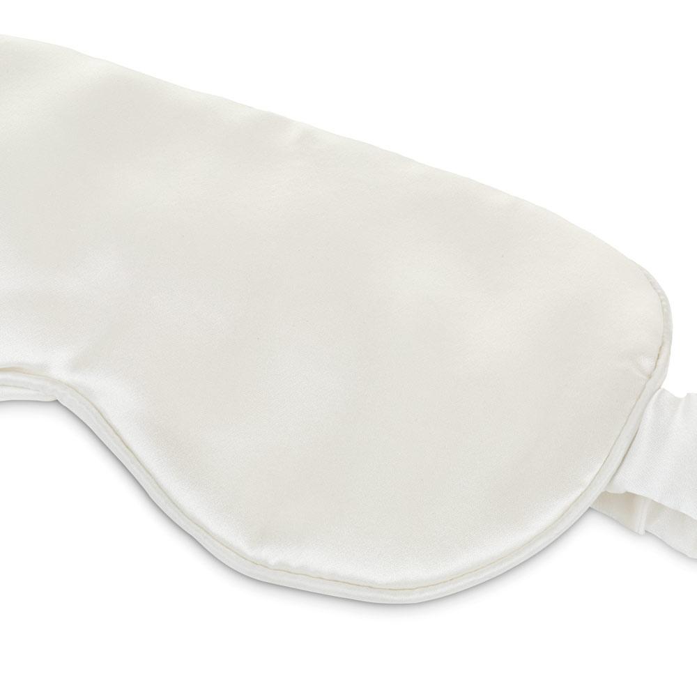 White Silk Eye Mask side view