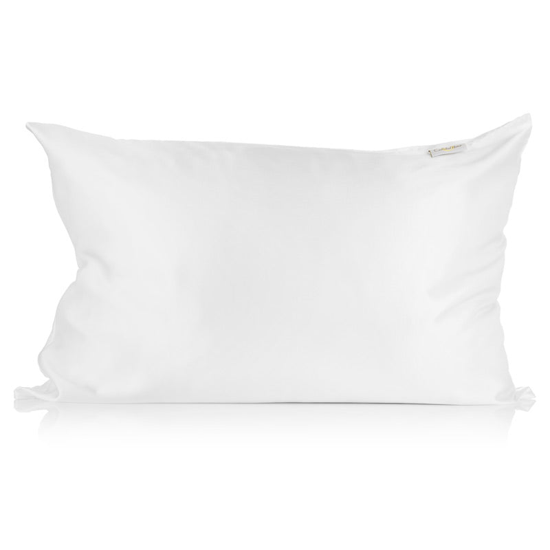 a white silk pillowcase
